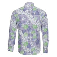 Anthurium Plumeria Lei Pastel Family Matching Off Shoulder Short Dress and Hawaiian Shirt Purple Hawaiian Splendid Palaka