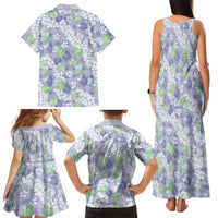 Anthurium Plumeria Lei Pastel Family Matching Tank Maxi Dress and Hawaiian Shirt Purple Hawaiian Splendid Palaka