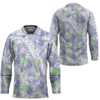 Anthurium Plumeria Lei Pastel Hockey Jersey Purple Hawaiian Splendid Palaka LT01 - Polynesian Pride