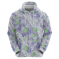 Anthurium Plumeria Lei Pastel Hoodie Purple Hawaiian Splendid Palaka