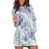 Anthurium Plumeria Lei Pastel Hoodie Dress Purple Hawaiian Splendid Palaka