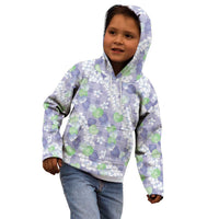 Anthurium Plumeria Lei Pastel Kid Hoodie Purple Hawaiian Splendid Palaka LT01 - Polynesian Pride