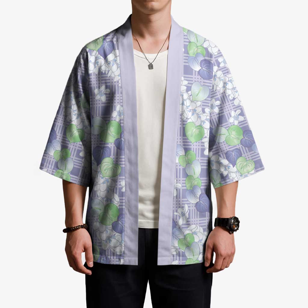 Anthurium Plumeria Lei Pastel Kimono Purple Hawaiian Splendid Palaka