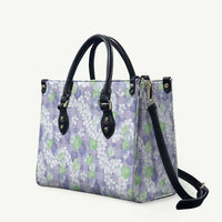 Anthurium Plumeria Lei Pastel Leather Bag Purple Hawaiian Splendid Palaka LT01 Purple - Polynesian Pride