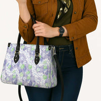 Anthurium Plumeria Lei Pastel Leather Bag Purple Hawaiian Splendid Palaka LT01 - Polynesian Pride