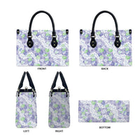 Anthurium Plumeria Lei Pastel Leather Bag Purple Hawaiian Splendid Palaka LT01 - Polynesian Pride