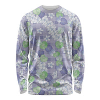 Anthurium Plumeria Lei Pastel Long Sleeve Shirt Purple Hawaiian Splendid Palaka LT01 Unisex Purple - Polynesian Pride