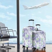 Anthurium Plumeria Lei Pastel Luggage Cover Purple Hawaiian Splendid Palaka LT01 - Polynesian Pride