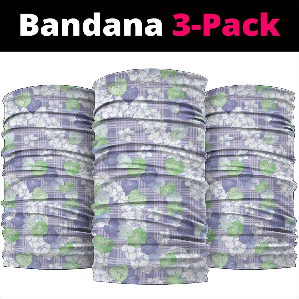 Anthurium Plumeria Lei Pastel Neck Gaiter Purple Hawaiian Splendid Palaka LT01 package One Size: 25*50cm Purple - Polynesian Pride