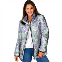 Anthurium Plumeria Lei Pastel Padded Jacket Purple Hawaiian Splendid Palaka LT01 Women Purple - Polynesian Pride