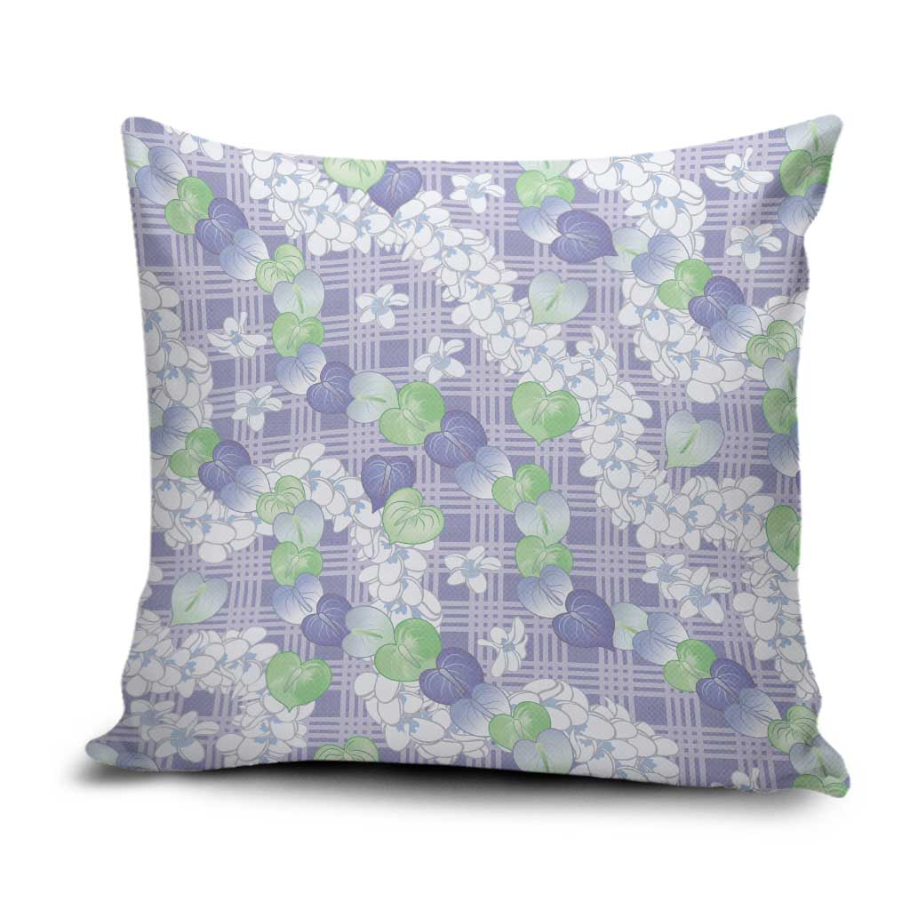 Anthurium Plumeria Lei Pastel Pillow Cover Purple Hawaiian Splendid Palaka LT01 Purple - Polynesian Pride
