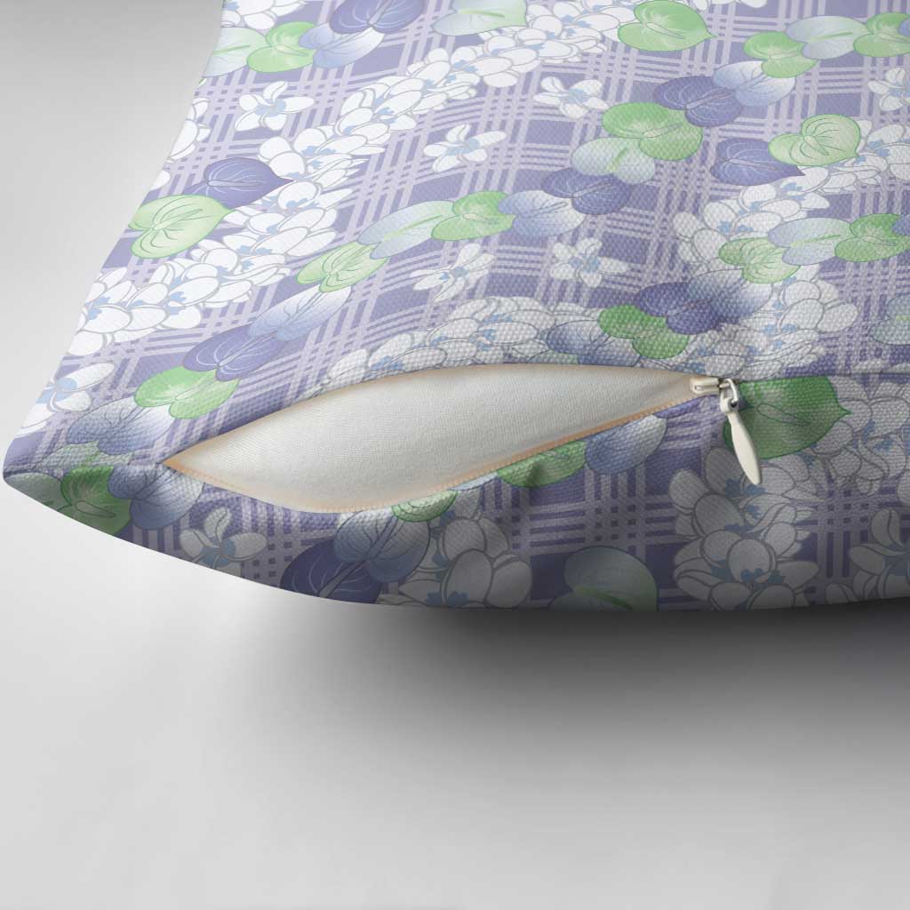 Anthurium Plumeria Lei Pastel Pillow Cover Purple Hawaiian Splendid Palaka LT01 - Polynesian Pride