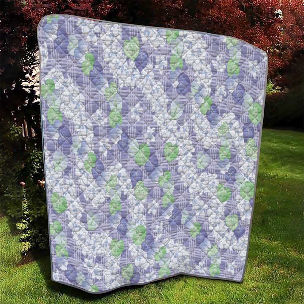 Anthurium Plumeria Lei Pastel Quilt Purple Hawaiian Splendid Palaka LT01 - Polynesian Pride