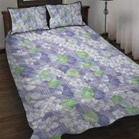 Anthurium Plumeria Lei Pastel Quilt Bed Set Purple Hawaiian Splendid Palaka
