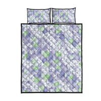 Anthurium Plumeria Lei Pastel Quilt Bed Set Purple Hawaiian Splendid Palaka