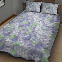 Anthurium Plumeria Lei Pastel Quilt Bed Set Purple Hawaiian Splendid Palaka