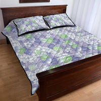 Anthurium Plumeria Lei Pastel Quilt Bed Set Purple Hawaiian Splendid Palaka