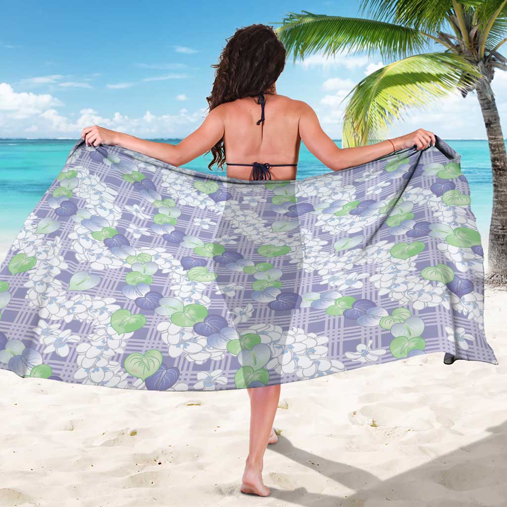 Anthurium Plumeria Lei Pastel Sarong Purple Hawaiian Splendid Palaka LT01 - Polynesian Pride