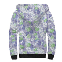 Anthurium Plumeria Lei Pastel Sherpa Hoodie Purple Hawaiian Splendid Palaka LT01 - Polynesian Pride