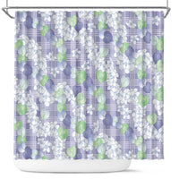Anthurium Plumeria Lei Pastel Shower Curtain Purple Hawaiian Splendid Palaka LT01 Purple - Polynesian Pride