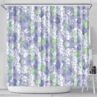 Anthurium Plumeria Lei Pastel Shower Curtain Purple Hawaiian Splendid Palaka LT01 - Polynesian Pride