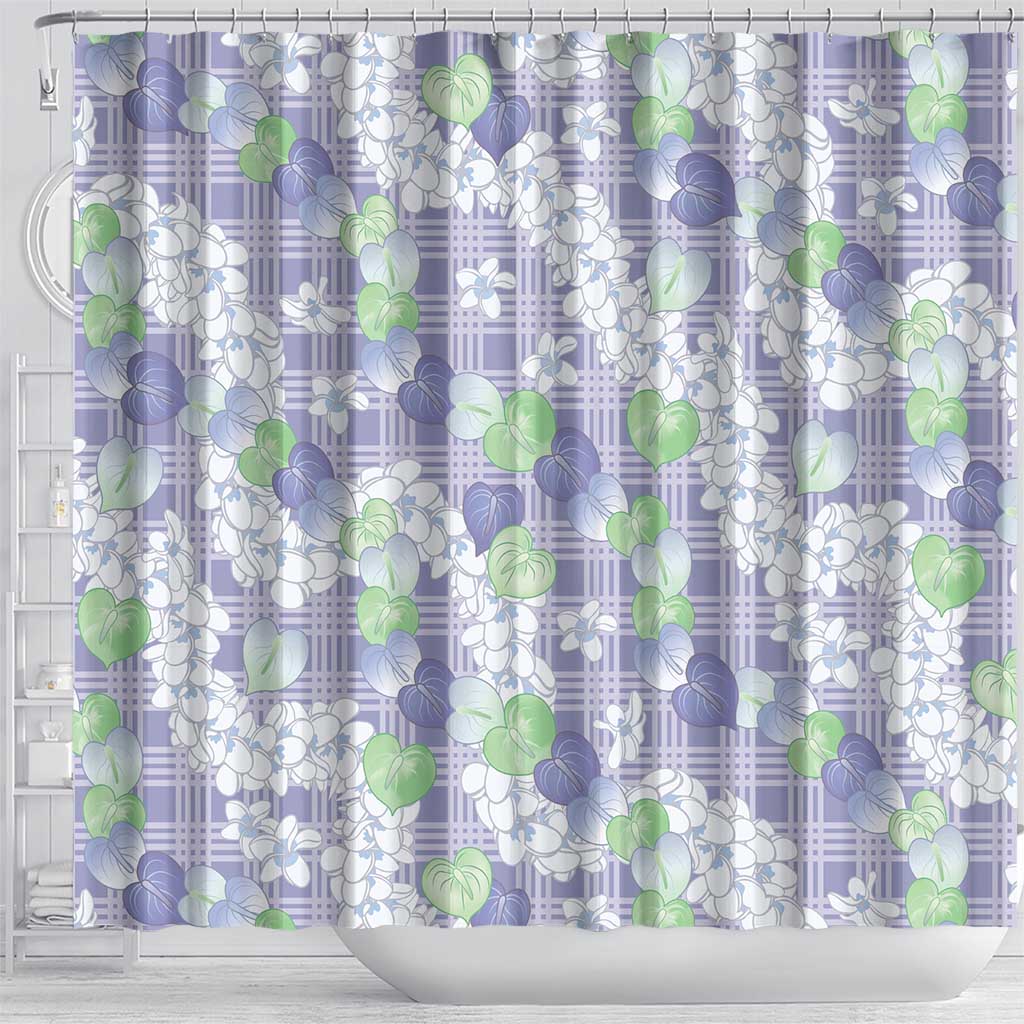 Anthurium Plumeria Lei Pastel Shower Curtain Purple Hawaiian Splendid Palaka LT01 - Polynesian Pride