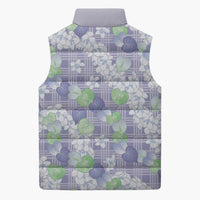 Anthurium Plumeria Lei Pastel Sleeveless Puffer Jacket Purple Hawaiian Splendid Palaka LT01 - Polynesian Pride