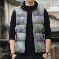 Anthurium Plumeria Lei Pastel Sleeveless Puffer Jacket Purple Hawaiian Splendid Palaka LT01 - Polynesian Pride