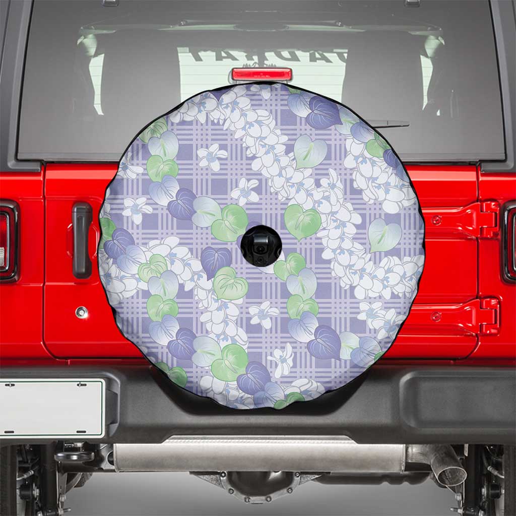 Anthurium Plumeria Lei Pastel Spare Tire Cover Purple Hawaiian Splendid Palaka LT01 - Polynesian Pride
