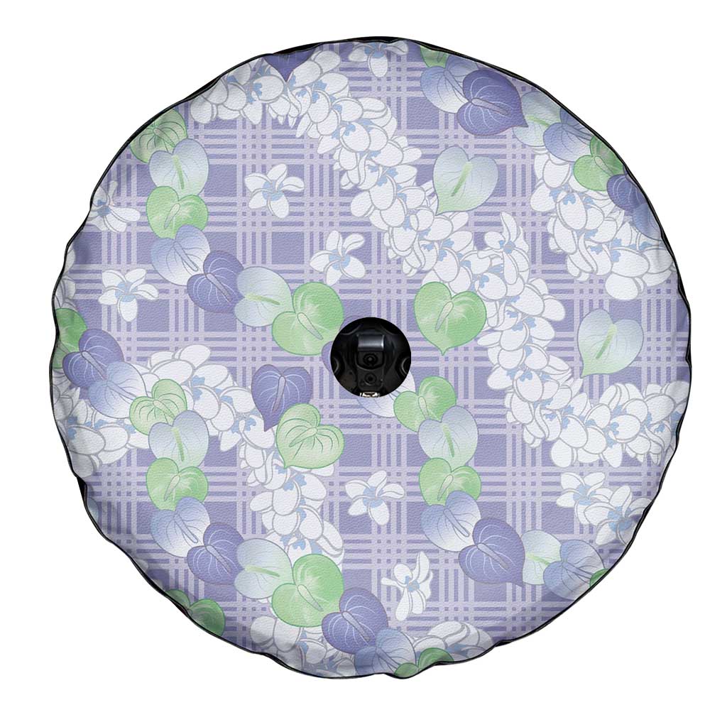 Anthurium Plumeria Lei Pastel Spare Tire Cover Purple Hawaiian Splendid Palaka LT01 - Polynesian Pride