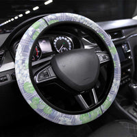 Anthurium Plumeria Lei Pastel Steering Wheel Cover Purple Hawaiian Splendid Palaka LT01 Universal Fit Purple - Polynesian Pride