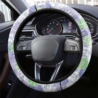 Anthurium Plumeria Lei Pastel Steering Wheel Cover Purple Hawaiian Splendid Palaka LT01 - Polynesian Pride