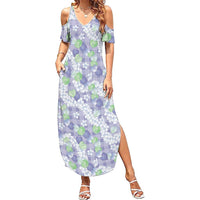 Anthurium Plumeria Lei Pastel Summer Maxi Dress Purple Hawaiian Splendid Palaka