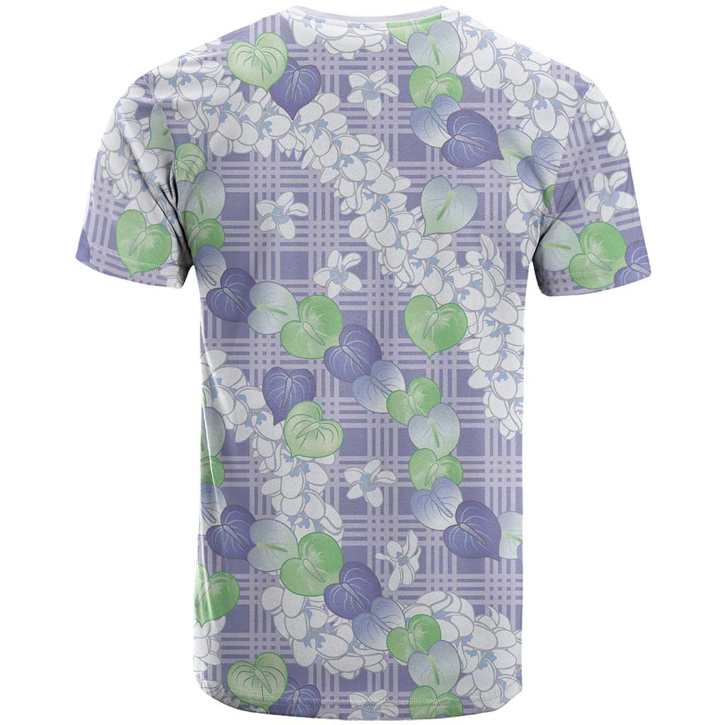 Anthurium Plumeria Lei Pastel T Shirt Purple Hawaiian Splendid Palaka LT01 - Polynesian Pride