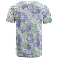 Anthurium Plumeria Lei Pastel T Shirt Purple Hawaiian Splendid Palaka LT01 - Polynesian Pride