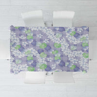 Anthurium Plumeria Lei Pastel Tablecloth Purple Hawaiian Splendid Palaka LT01 Purple - Polynesian Pride