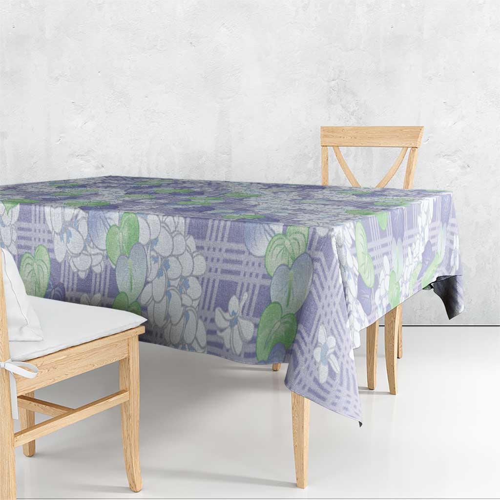 Anthurium Plumeria Lei Pastel Tablecloth Purple Hawaiian Splendid Palaka LT01 - Polynesian Pride
