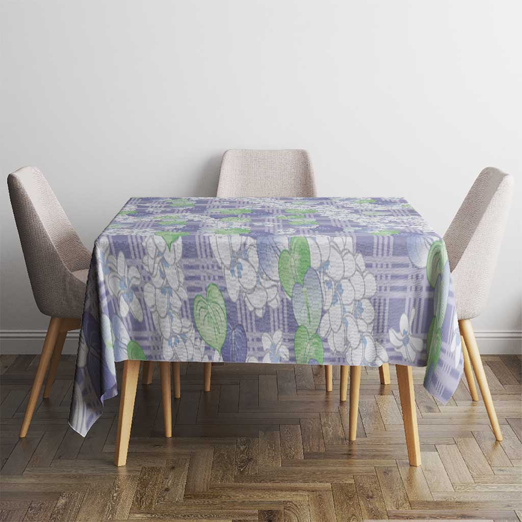 Anthurium Plumeria Lei Pastel Tablecloth Purple Hawaiian Splendid Palaka LT01 - Polynesian Pride