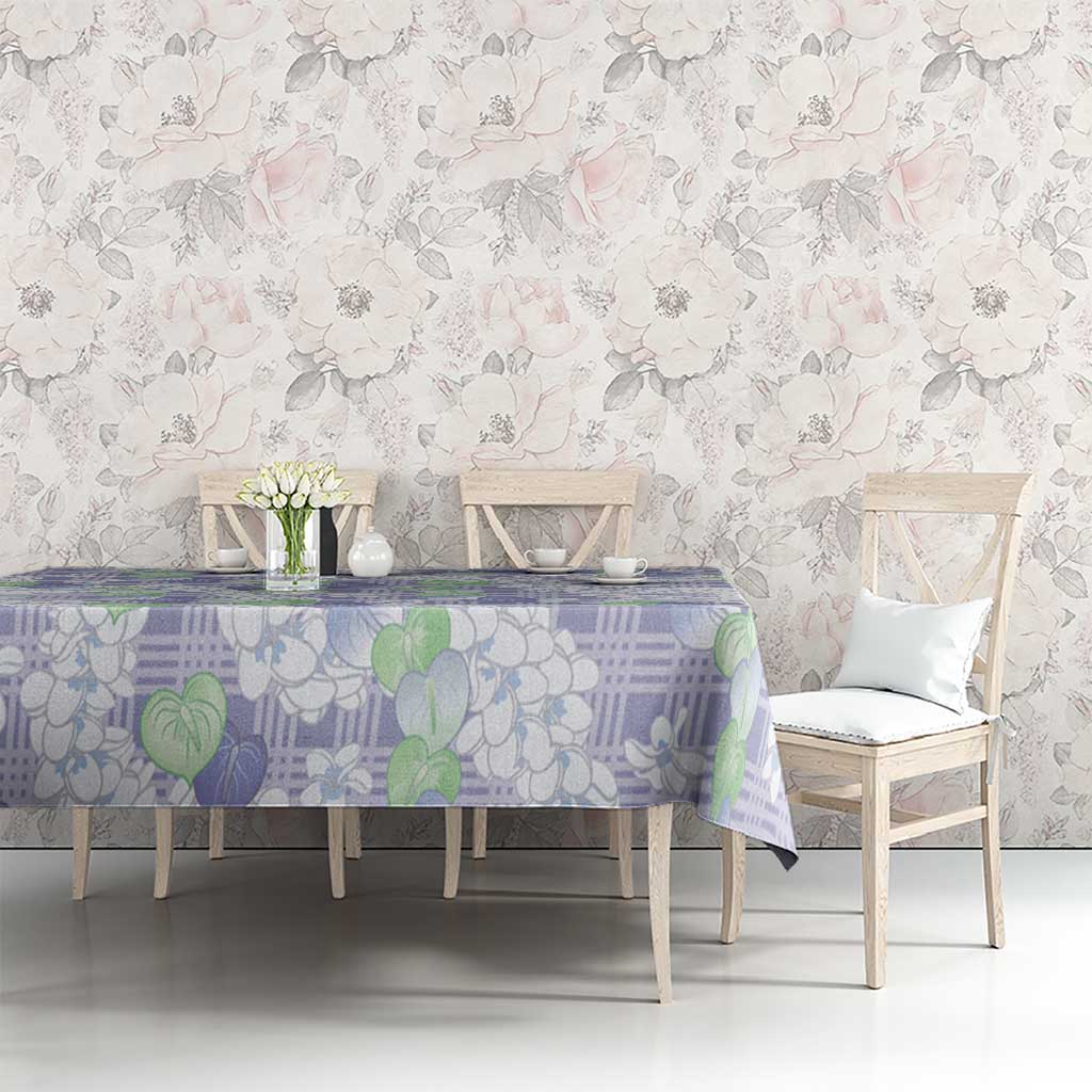 Anthurium Plumeria Lei Pastel Tablecloth Purple Hawaiian Splendid Palaka LT01 - Polynesian Pride