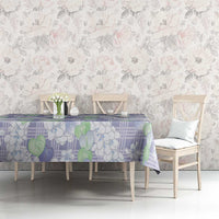 Anthurium Plumeria Lei Pastel Tablecloth Purple Hawaiian Splendid Palaka LT01 - Polynesian Pride