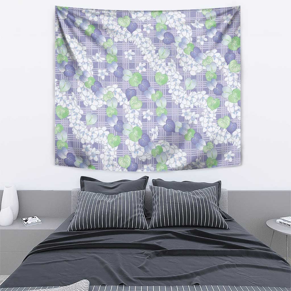 Anthurium Plumeria Lei Pastel Tapestry Purple Hawaiian Splendid Palaka LT01 - Polynesian Pride
