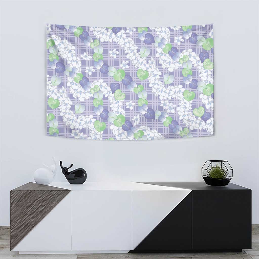 Anthurium Plumeria Lei Pastel Tapestry Purple Hawaiian Splendid Palaka LT01 - Polynesian Pride