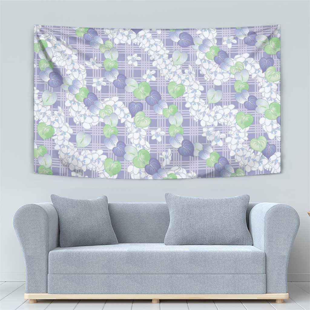 Anthurium Plumeria Lei Pastel Tapestry Purple Hawaiian Splendid Palaka LT01 - Polynesian Pride