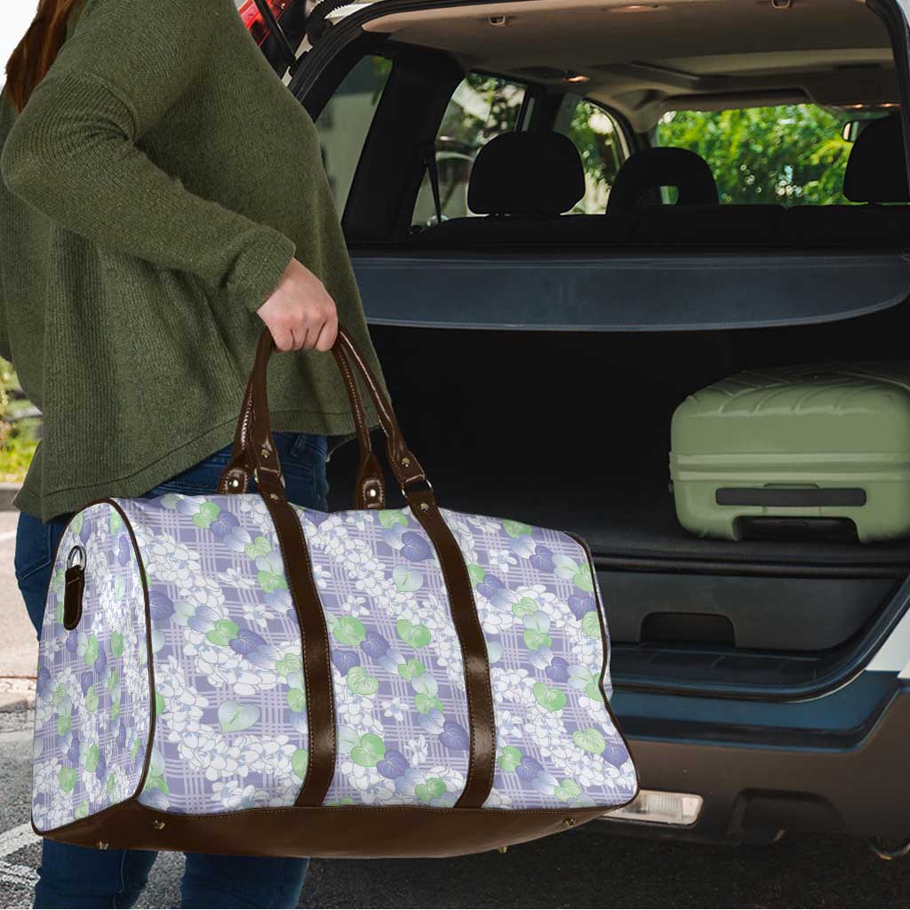 Anthurium Plumeria Lei Pastel Travel Bag Purple Hawaiian Splendid Palaka LT01 - Polynesian Pride