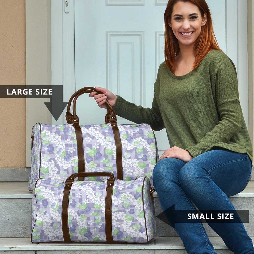 Anthurium Plumeria Lei Pastel Travel Bag Purple Hawaiian Splendid Palaka LT01 - Polynesian Pride