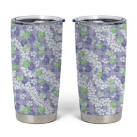 Anthurium Plumeria Lei Pastel Tumbler Cup Purple Hawaiian Splendid Palaka LT01 Purple - Polynesian Pride
