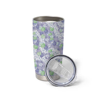 Anthurium Plumeria Lei Pastel Tumbler Cup Purple Hawaiian Splendid Palaka LT01 - Polynesian Pride