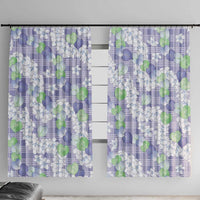 Anthurium Plumeria Lei Pastel Window Curtain Purple Hawaiian Splendid Palaka