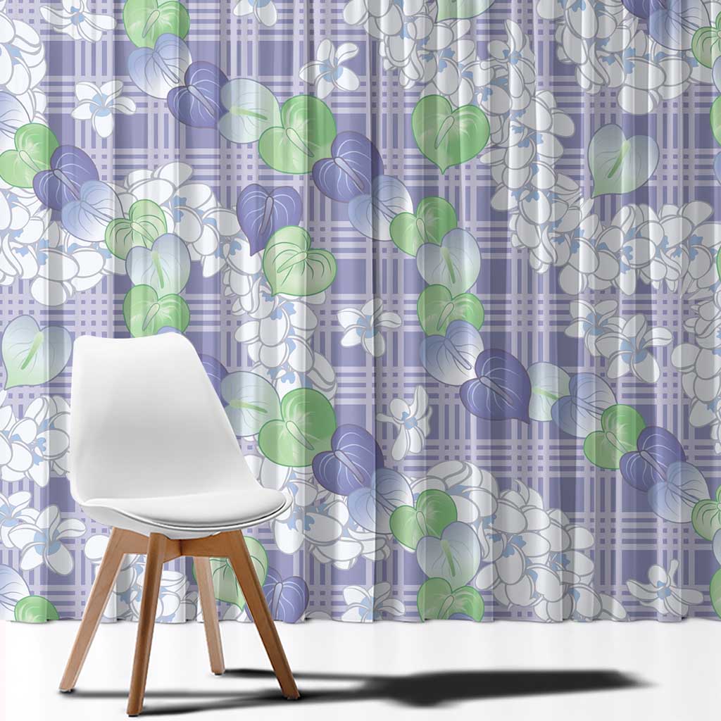 Anthurium Plumeria Lei Pastel Window Curtain Purple Hawaiian Splendid Palaka