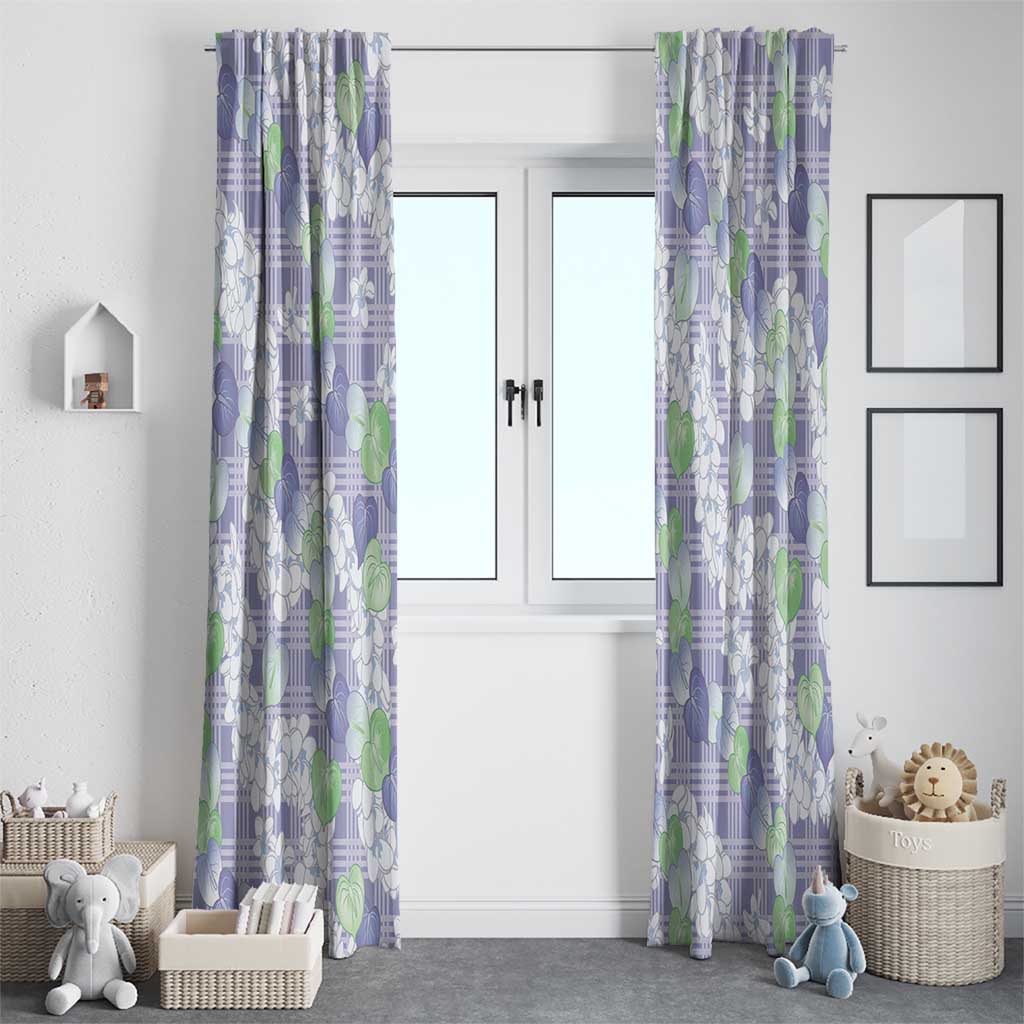 Anthurium Plumeria Lei Pastel Window Curtain Purple Hawaiian Splendid Palaka